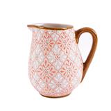 Flourish in Coral,'Coral and Ivory Ceramic Pitcher'