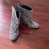 Jessica Simpson Shoes | Knit Heeled Boots Square Toe | Color: Black/White | Size: 8.5