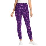Plus Size Women's Stretch Cotton Printed Legging by Woman Within in Radiant Purple Soft Floral (Size 4X)