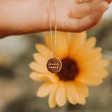 Free People Jewelry | Choose Happy Mantra Meditative Mini Charm Necklace | Color: Gold | Size: Gold