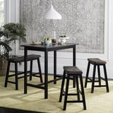 August Grove® Fellsburg 4 - Person Counter Height Solid Oak Dining Set Wood in Black/Brown, Size 36.0 H in | Wayfair