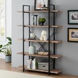 17 Stories Nuttall 70"H x 47.2"W Vintage Industrial Etagere Bookcase for Living Room, Office, Kitchen, Metal in White | Wayfair