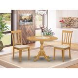 Alcott Hill® Everalda Drop Leaf Rubberwood Solid Wood Dining Set Wood/Upholstered Chairs in Brown, Size 30.0 H in | Wayfair