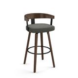 Wade Logan® Adetoun Swivel Counter & Bar Stool Wood/Upholstered in Gray, Size 33.875 H x 21.0 W x 18.5 D in | Wayfair