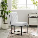 Orren Ellis Santrell Side Chair Upholstered/Fabric in White, Size 35.5 H x 19.0 W x 25.5 D in | Wayfair 75F1CA47A90F4F9F8B8FDD21952C8347