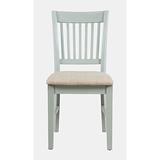 Red Barrel Studio® Evelette Slat Back Side Chair Wood/Upholstered/Fabric in Gray, Size 37.0 H x 18.0 W x 21.0 D in | Wayfair