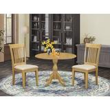 Alcott Hill® Tryphena Drop Leaf Rubberwood Solid Wood Dining Set Wood/Upholstered Chairs in Brown, Size 30.0 H in | Wayfair