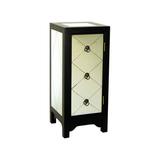 Latitude Run® Solid Wood 1 - Door Mirrored Square Accent Cabinet Wood/Glass in Black/Brown, Size 34.0 H x 15.0 W x 15.0 D in | Wayfair