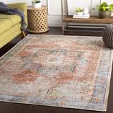 Brown/Red Area Rug - World Menagerie Mya Machine Washable Oriental Brick Red/Light Gray Area Rug Polyester in Brown/Red | Wayfair