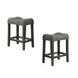 Gracie Oaks Eriksson 24" Counter Stool Wood/Upholstered in Brown, Size 24.0 H x 19.0 W x 12.5 D in | Wayfair 9453A2959BFF45D9BD96ABE399A185CB