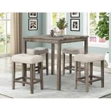 Gracie Oaks Eriksson 24" Counter Stool Wood/Upholstered in Brown, Size 24.0 H x 19.0 W x 12.5 D in | Wayfair 9453A2959BFF45D9BD96ABE399A185CB