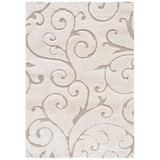 Brown/White Area Rug - Ophelia & Co. Deanna Floral Cream Shag Area Rug Polypropylene in Brown/White, Size 72.0 W x 1.2 D in | Wayfair