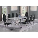 Best Quality Furniture 9 - Piece Dining Set Metal/Upholstered Chairs in Gray/White, Size 30.0 H in | Wayfair D13D9-1D