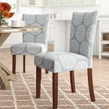 Three Posts™ Waverly Linen Dining Chair Wood/Upholstered/Fabric in Blue, Size 38.0 H x 19.0 W x 23.5 D in | Wayfair THRE1856 25294688