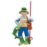 The Holiday Aisle® Fly Fisherman Hanging Figurine Ornament Plastic in Blue/Brown/Green, Size 4.5 H x 2.5 W x 0.5 D in | Wayfair