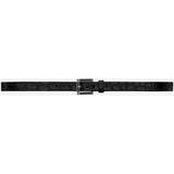 Classic Belt With Square Buckle In Crocodile-embossed Leather - Black - Saint Laurent Belts