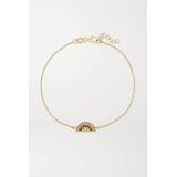 Andrea Fohrman - Mini Rainbow 14-karat Gold, Sapphire And Emerald Bracelet - One size