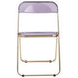 LeisureMod Lawrence Stackable Folding Chair Plastic/Resin in Pink, Size 30.0 H x 19.0 W x 18.5 D in | Wayfair LFG19PU2