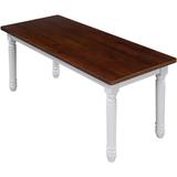 Canora Grey 2-Piece Retro Farmhouse Solid Wood Kitchen Dining Benches Set, Cherry+White Wood in Brown, Size 17.7 H x 38.0 W x 16.0 D in | Wayfair