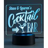 Personalized Planet Night Lights - Black Color-Changing 'Cocktail Bar' Personalized Name Night-Light