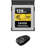 Lexar 128GB Professional CFexpress Type-B Memory Card with USB 3.2 Gen 2x2 Reader LCFX10-128CRBNA