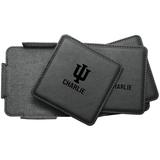 Indiana Hoosiers 4-Pack Personalized Leather Coaster Set