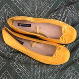 American Eagle Outfitters Shoes | American Eagle Outfitters Satin Yellow Flats | Color: Gold/Yellow | Size: 7