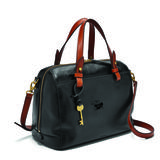 Women's Fossil Black Kansas Jayhawks Leather Rachel Satchel