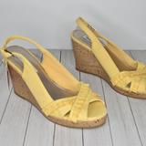 American Eagle Outfitters Shoes | American Eagle Women's New Size 7.5 Yellow Wedges | Color: Tan/Yellow | Size: 7.5