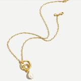 J. Crew Jewelry | J. Crew Loopy Hoop Pearl Pendant Necklace | Color: Gold/White | Size: Os