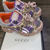 Gucci Shoes | Gucci Flash Trek Sneakers | Color: Gold/Purple | Size: 7