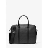 Michael Kors Hudson Logo and Leather Briefcase Black One Size