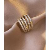Street Region Women's Earrings Gold - Cubic Zirconia & Goldtone Star Layered Clip-On Ear Cuff