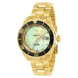 Invicta Pro Diver 0.04 Carat Diamond Automatic Women's Watch w/ Mother of Pearl Dial - 38mm Gold (23308)