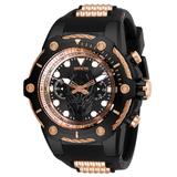 Renewed Invicta Marvel Black Panther Quartz Mens Watch - 51mm Stainless Steel Case SS/Silicone/Polyurethane Band Rose Gold Black (26922)