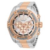 Renewed Invicta Bolt Quartz Mens Watch - 52mm Stainless Steel Case Stainless Steel Band Rose Gold Silver (31438)