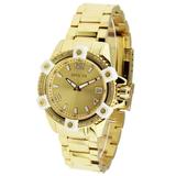 Renewed Invicta Pro Diver Quartz Women's Watch w/ 0.22 Carat Diamonds - 38mm Stainless Steel Case Stainless Steel Band Gold (AIC-27888)