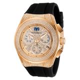 TechnoMarine Cruise Diva Pave Women's Watch w/ Pave Mother of Pearl Dial - 45mm Black (TM-118109)