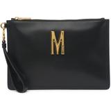 M Leather Wristlet In Black At Nordstrom Rack - Black - Moschino Clutches