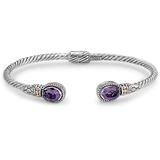 Sterling Silver & 18k Gold Oval Amethyst Bangle Bracelet In Purple At Nordstrom Rack - Purple - Samuel B. Bracelets
