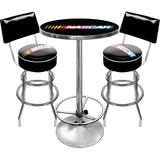 Trademark Global NASCAR Bar Height Dining Set Wood/Metal in Black/Brown/Gray, Size 42.0 H x 27.375 W x 27.375 D in | Wayfair NASCAR9900