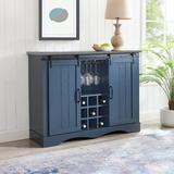 Laurel Foundry Modern Farmhouse® Gosport Bar Cabinet Wood in Blue, Size 35.8 H x 14.9 D in | Wayfair 82BE91718BAE4113A39F67AC45DD292A