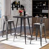 Williston Forge 3 - Piece Bar Height Dining Set Metal in Black/Gray/Green, Size 41.0 H in | Wayfair 312A6BE17BAC489C9AF3BDD3B8D0D398