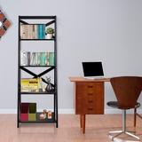 Latitude Run® Neftali 56" H x 20" W Ladder Bookcase Wood in Black/Brown, Size 56.0 H x 20.0 W x 18.0 D in | Wayfair