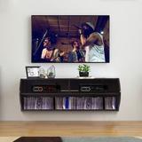 Wildon Home® Arnzazu 48.5" 2 Tier Modern Wall Mounted Hanging Floating Shelf Wood in Brown, Size 16.0 H x 48.0 W x 19.0 D in | Wayfair