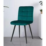 East Urban Home Furst Tufted Velvet Side Chair Upholstered/Velvet in Blue, Size 31.75 H x 17.0 W x 22.25 D in | Wayfair