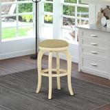 Ophelia & Co. Elzada Swivel Counter & Bar Stool Wood/Upholstered in White, Size 30.0 H x 21.0 W x 21.0 D in | Wayfair