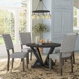 Gracie Oaks Bateson 5 Pieces Dining Set Wood/Upholstered Chairs in Brown/Gray | Wayfair B8D9C472D65E4F8C8169D661B0210680