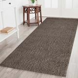 White Area Rug - Ebern Designs kids Eclipse Collection Soft Cozy Plush Thick Shaggy Runner Rug - Taupe 3 Ft. By 10 Ft. Polypropylene in White