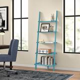 Three Posts™ Gilliard 72.75" H x 25" W Ladder Bookcase Wood in Blue/Brown, Size 72.75 H x 25.0 W x 15.75 D in | Wayfair TRPT2484 41916879